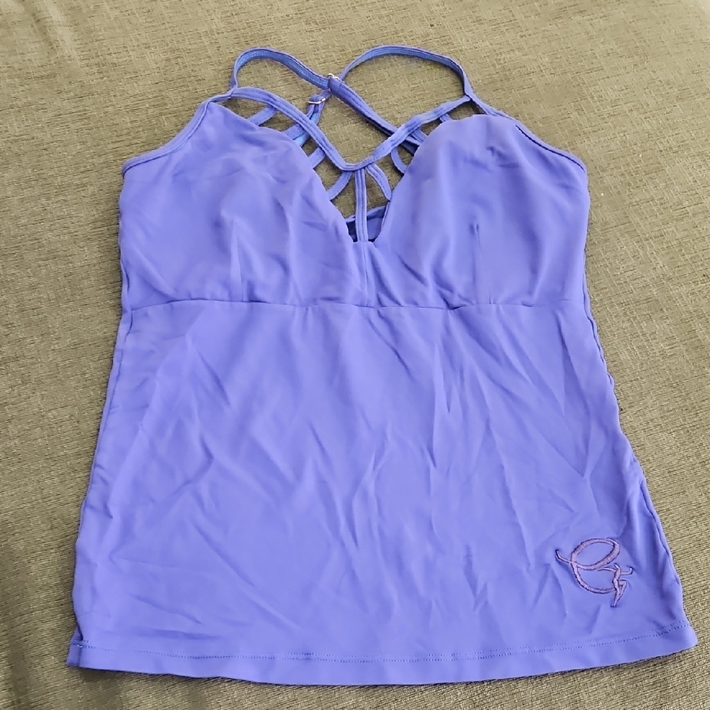 💥50% sale💥Equilibrium Purple Strappy Top with Embroidered Logo M/L #b175